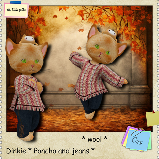 ALF Dinkie * Poncho and jeans wool .