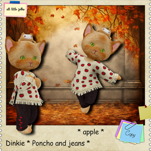ALF Dinkie * Poncho and jeans apple .