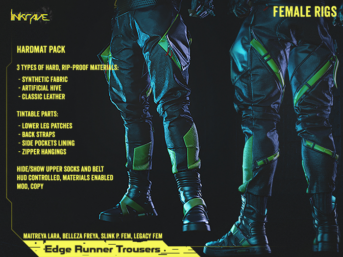 [DustyHut] Edge Runner Trousers - HardMat - (FEMALE) [LINKRAVE]