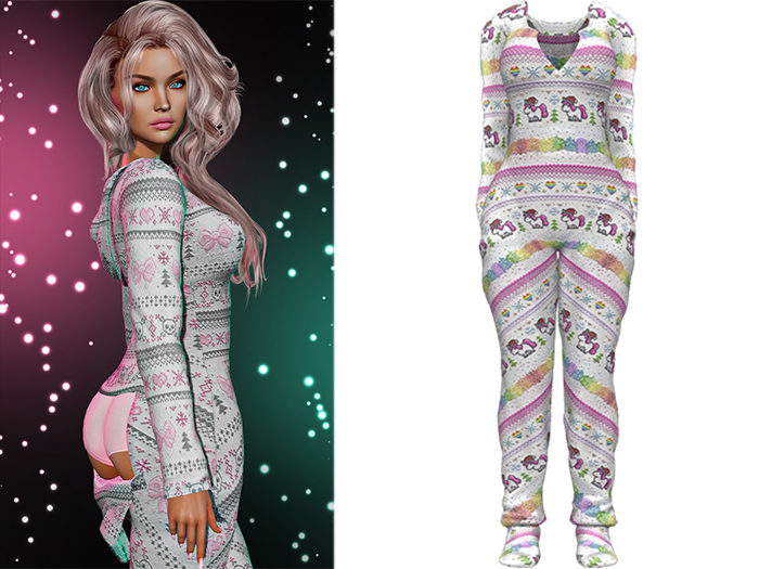 Rachael Butt Flap Onesie Pajamas 2.0 [Christmas Santacorn] - Maitreya Lara • LaraX • Petite • PetiteX • Legacy • Reborn