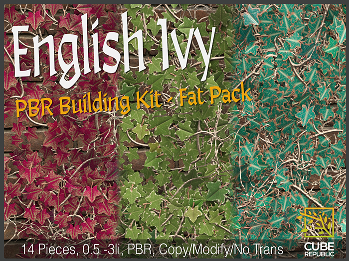  PBR Ivy Building Kit, Fat Pack, with Rope Hanging, mesh