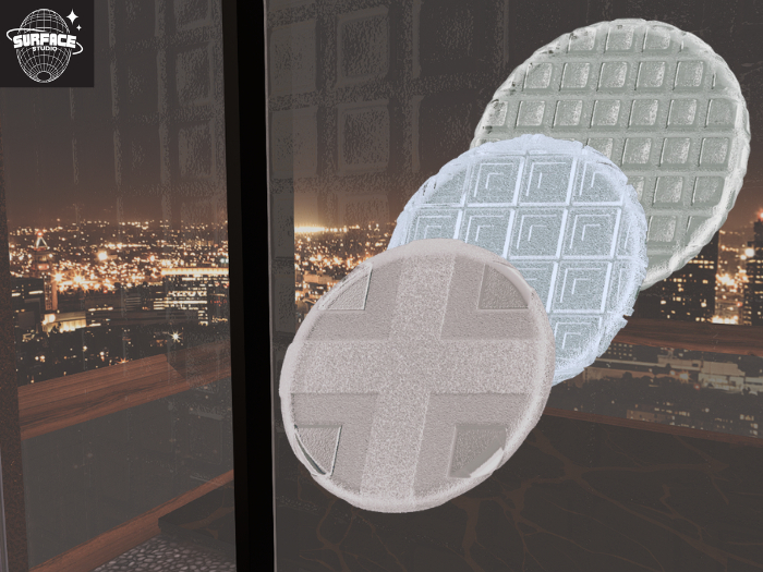 PBR Embossed Glass Square Pattern