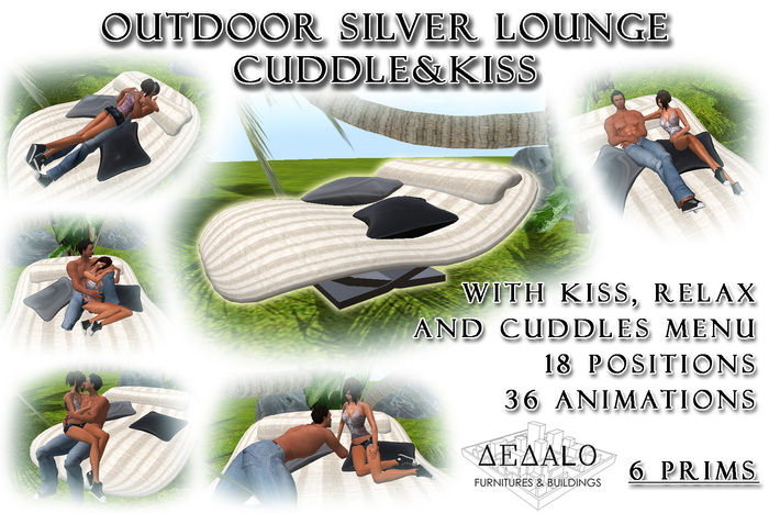 Outdoor Silver Lounge Cuddle&Kiss