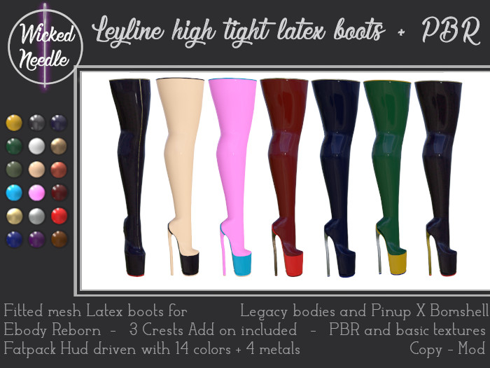 ~W-N~ Leyline high tight boots Latex + PBR
