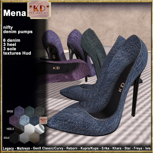 *KD* Mena denim pumps allpack - Unpacked