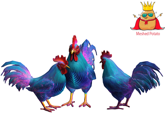 Meshed Potato - Glowing Rooster  Full Perm Mesh (add)