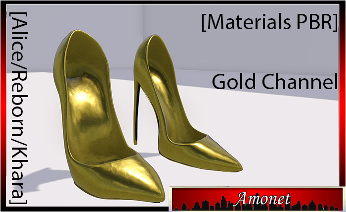 [Alice/Reborn/Khara]Shoes - Gold Channel [[Materials PBR] ]