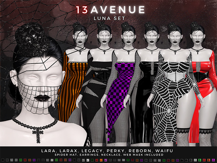 Luna Dress Set - 48 COLORS FATPACK - MAITREYA LARA,LARAX,LEGACY,PERKY,REBORN,WAIFU 