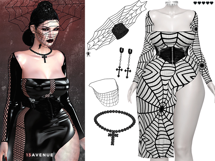 Luna Dress Set - 12 - Maitreya Lara,LaraX,Legacy,Perky,Reborn,Waifu