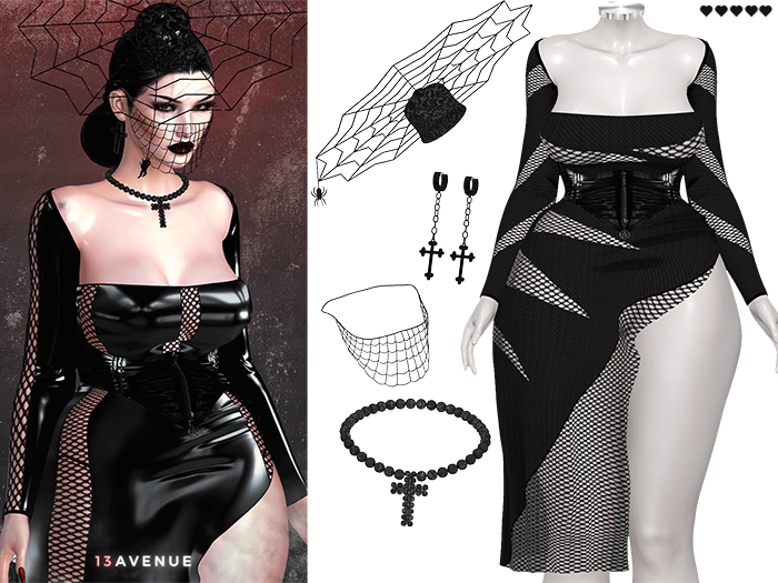 Luna Dress Set - 17 - Maitreya Lara,LaraX,Legacy,Perky,Reborn,Waifu