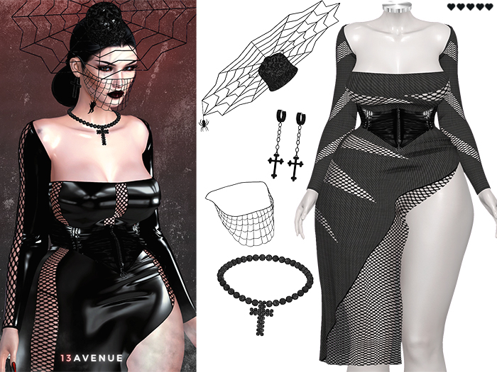 Luna Dress Set - 18 - Maitreya Lara,LaraX,Legacy,Perky,Reborn,Waifu