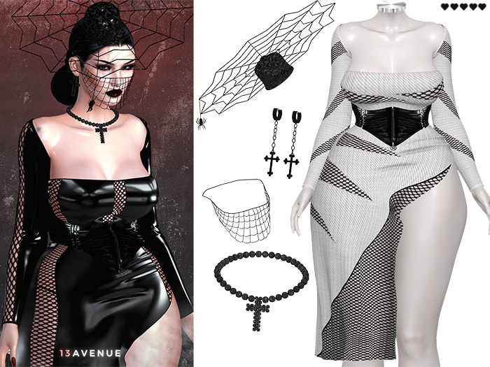 Luna Dress Set - 20 - Maitreya Lara,LaraX,Legacy,Perky,Reborn,Waifu