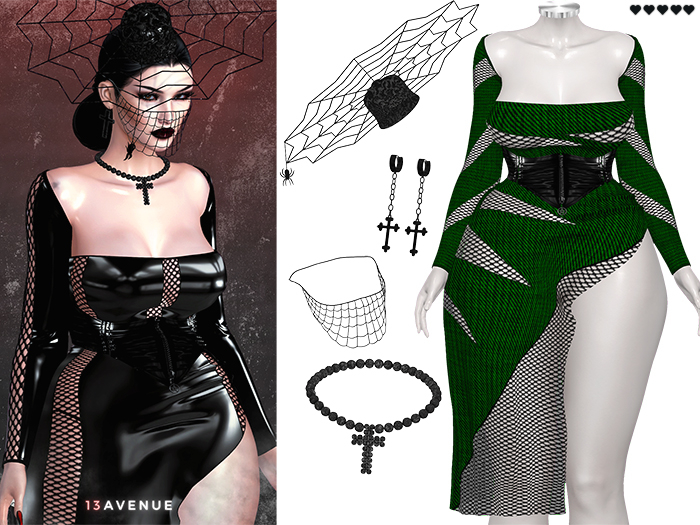 Luna Dress Set - 21 - Maitreya Lara,LaraX,Legacy,Perky,Reborn,Waifu
