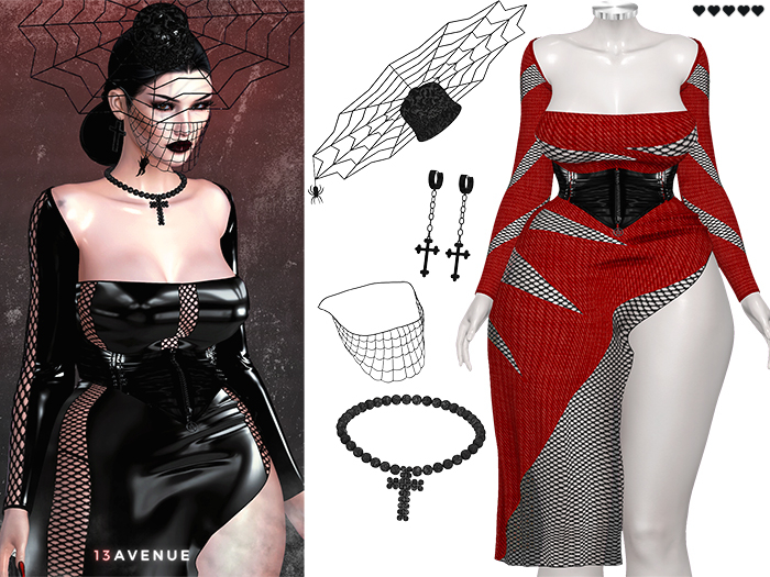 Luna Dress Set - 22 - Maitreya Lara,LaraX,Legacy,Perky,Reborn,Waifu