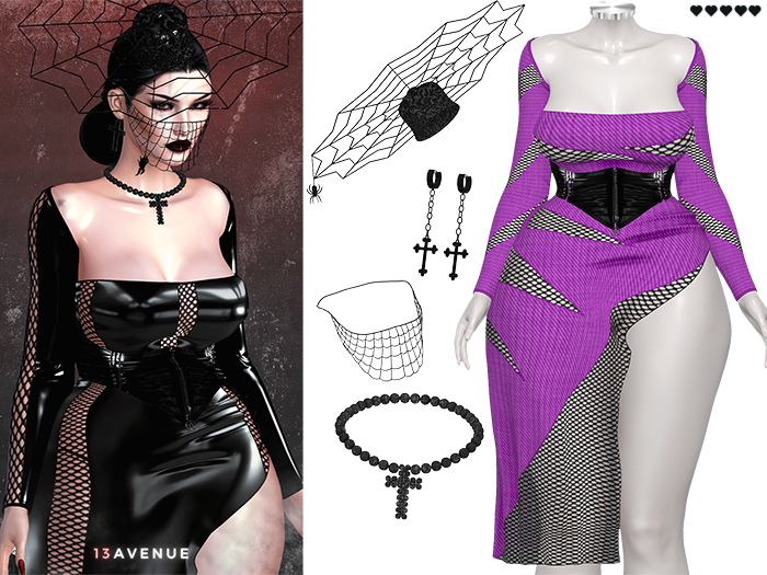 Luna Dress Set - 24 - Maitreya Lara,LaraX,Legacy,Perky,Reborn,Waifu