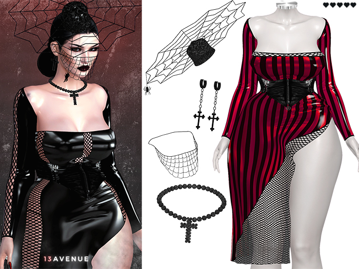 Luna Dress Set - 30 - Maitreya Lara,LaraX,Legacy,Perky,Reborn,Waifu