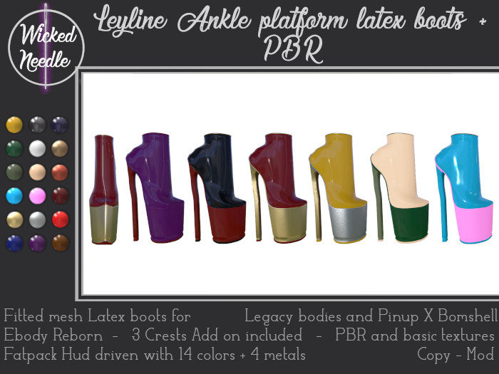 ~W-N~ Leyline Ankle Platform boots Latex + PBR