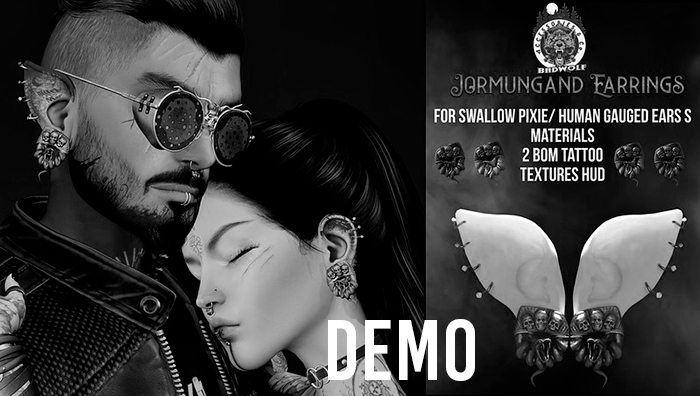DEMO Badwolf  - Jormungand Earrings Swallow