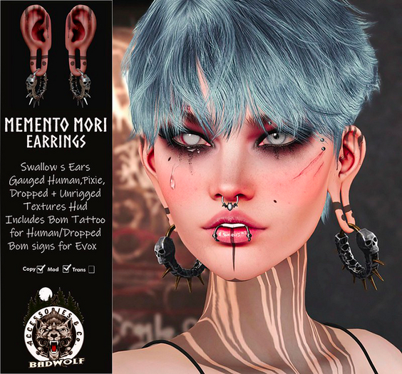 Badwolf  - Memento Mori Earrings