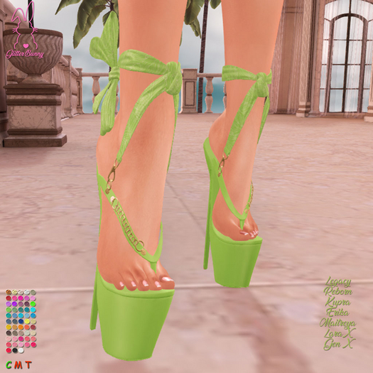 *Glitter Bunny* Colette Feathers Heels 