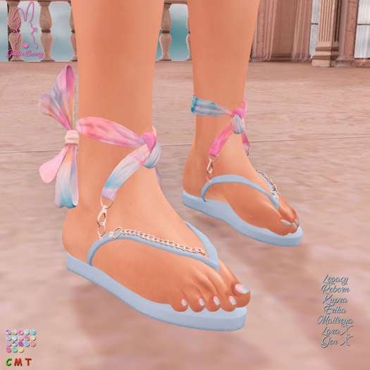 *Glitter Bunny* Colette Watercolors Sandals 