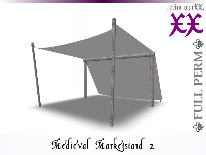 Second Life Marketplace - .prim worXX. FULL PERM medieval marketstand ...
