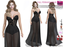 Full Perm Female Strapless Long Black Tulle Skirt Dress For Maitreya 5.3 LaraX Ebody Reborn Legacy Belleza Slink Classic