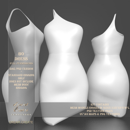 !Lyrical B!zarre Templates! - Bo Dress MESH DAE Version