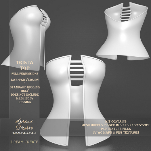 !Lyrical B!zarre Templates! - Trista Top MESH DAE Version