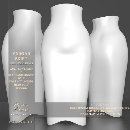 !Lyrical B!zarre Templates! - Morgan Skirt MESH DAE Version