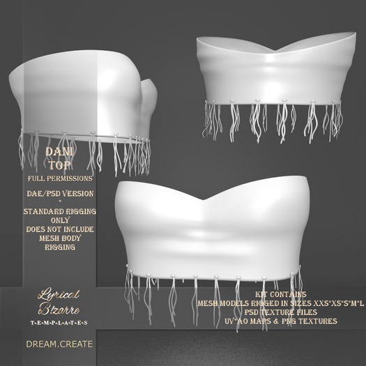!Lyrical B!zarre Templates! - Dani Top MESH DAE Version