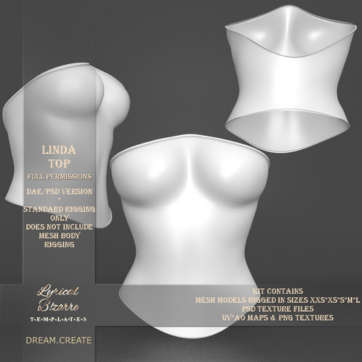 !Lyrical B!zarre Templates! - Linda Top MESH DAE Version