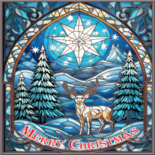 **Eagle's Textures** Deer Christmas Stained Glass