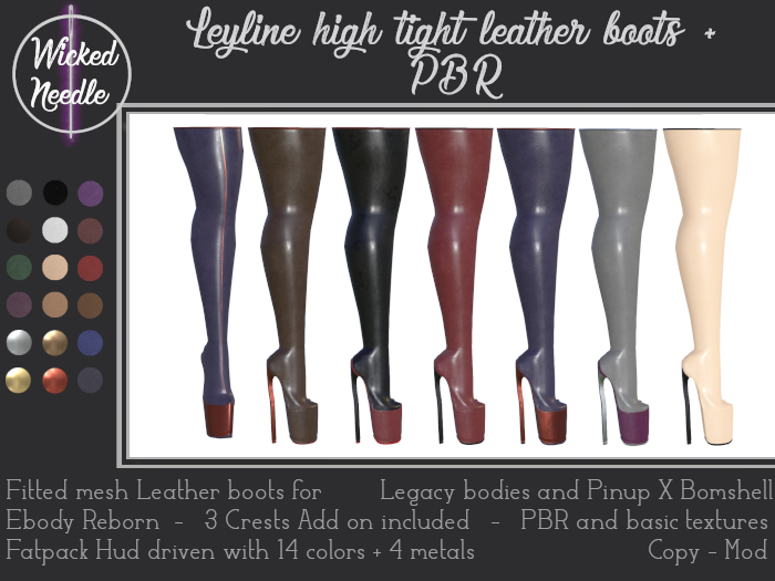 ~W-N~ Leyline high boots Leather + PBR