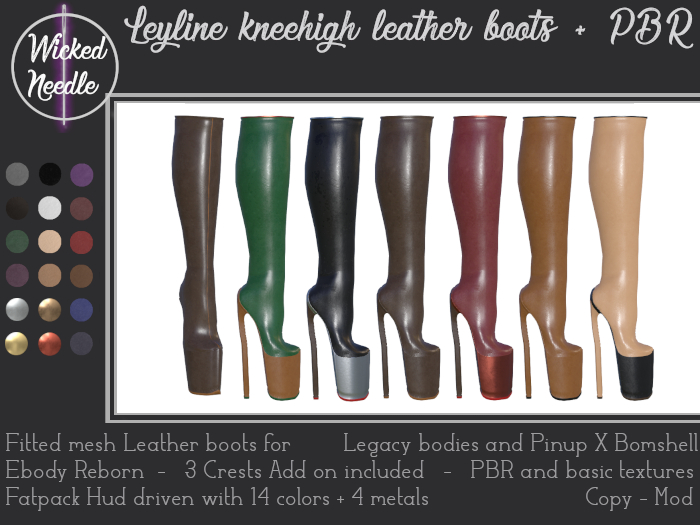 ~W-N~ Leyline kneehigh boots Leather + PBR