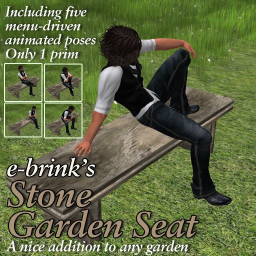 Stone Garden Seat (menu driven pose/animations)