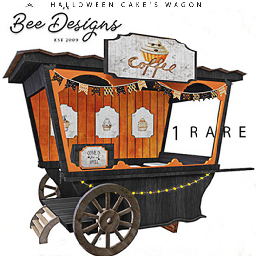01 Bee Designs Halloween Cake's Wagon RARE
