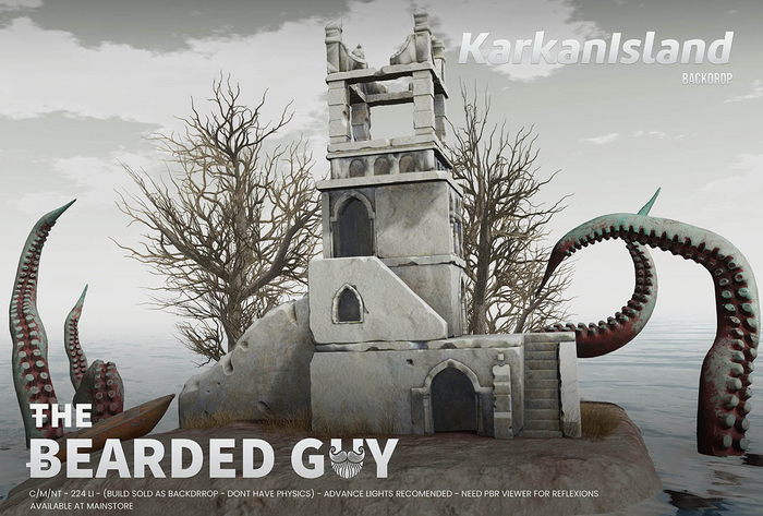 Kraken Island Backdrop - The Bearded Guy