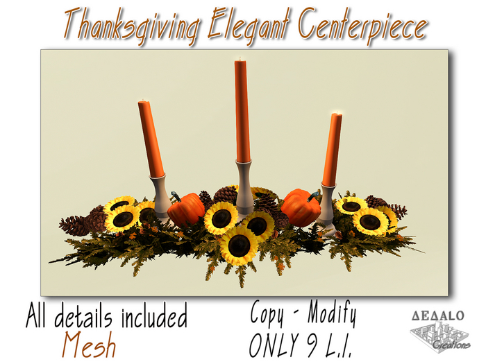 Thanksgiving Elegant Centerpiece - Mesh - Thanksgiving Decor * SPECIAL PRICE Happy Holidays Promo *