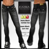 Karma - Jeans Rock Black Low & Normal Rise with sculpted cuffs
