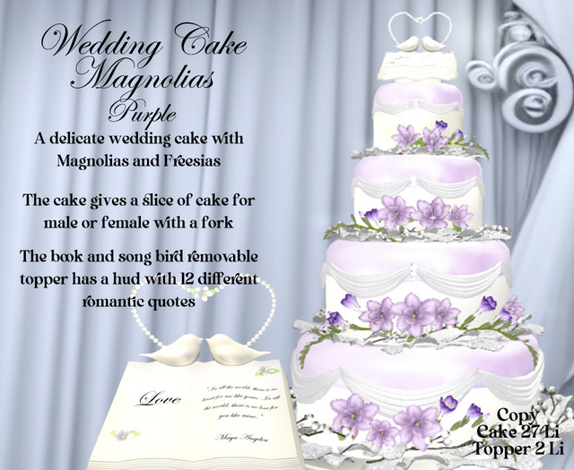 Magnolia Wedding Cake - PURPLE
