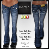 Karma - Jeans Rock Blue Low & Normal Rise with sculpted cuffs - Women