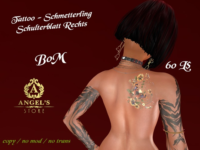 Angel's Store - Tattoo-Butterfly-ShoulderBlade-BoM