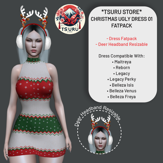 *Tsuru Store* Christmas Ugly Dress v1