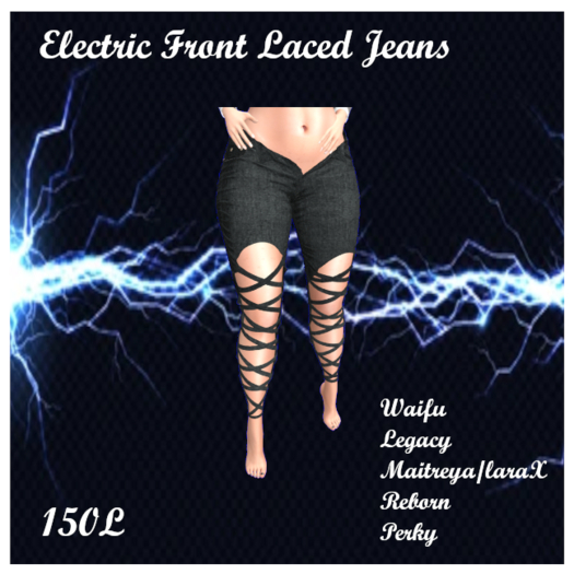 Electric Laced Jeans Black