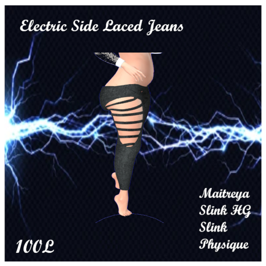 eLECTRIC _Side Laced jeans Black  Add me to open