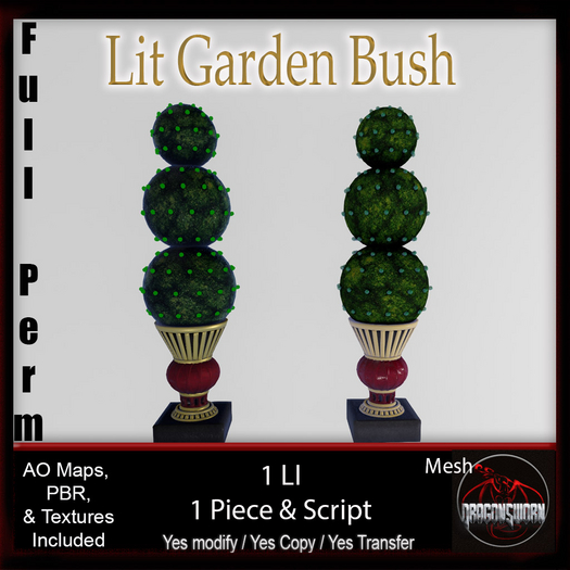 Full Perm Lit Garden Bushes