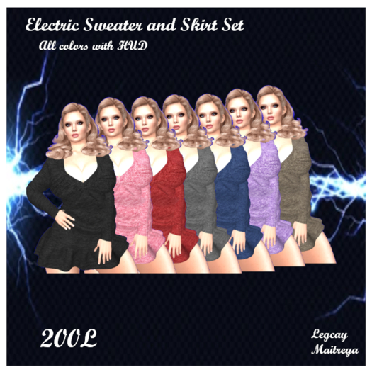 Electric Knitted Skirt and shirt SET  Add me to Unpack