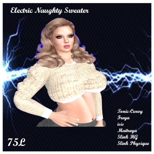 Electric Naughty sweater Tan ADD ME