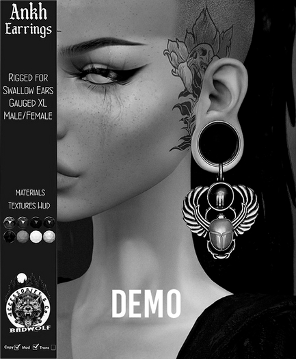 DEMO Badwolf - Ankh Earrings